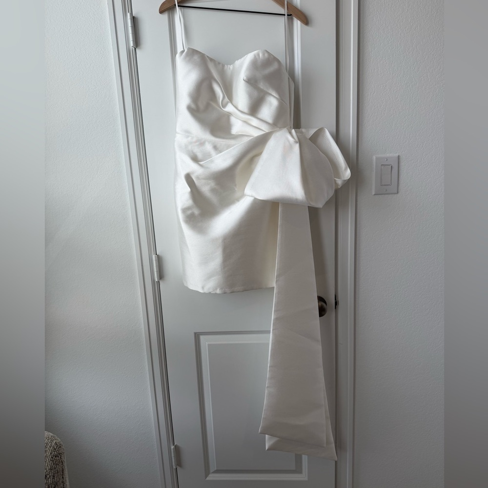 Jenny Yoo White Strapless Dress